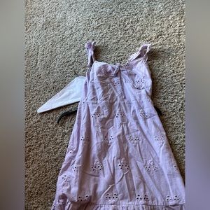 Light purple mini dress. So cute for the beach or a summer outing!